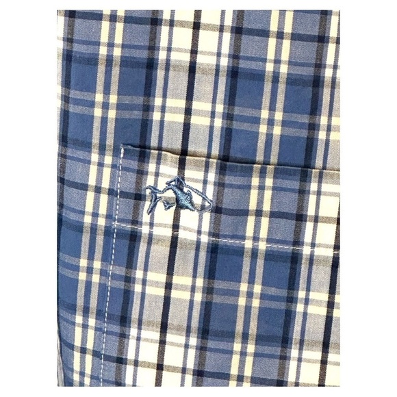 FISHHIPPIE co Blue and White Plaid Button Down Men's Shirt XXL - Picture 3 of 4